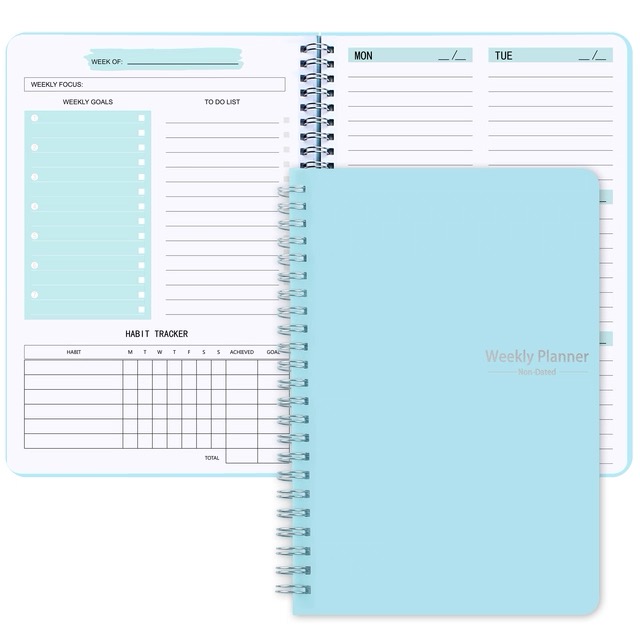 Agenda Semanal sin fechas Azul